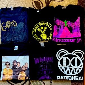 6 S/M Band T-Shirts (Earth,Gogol Bordello,Dinosaur Jr.,Pulp,Windhand,Radiohead)